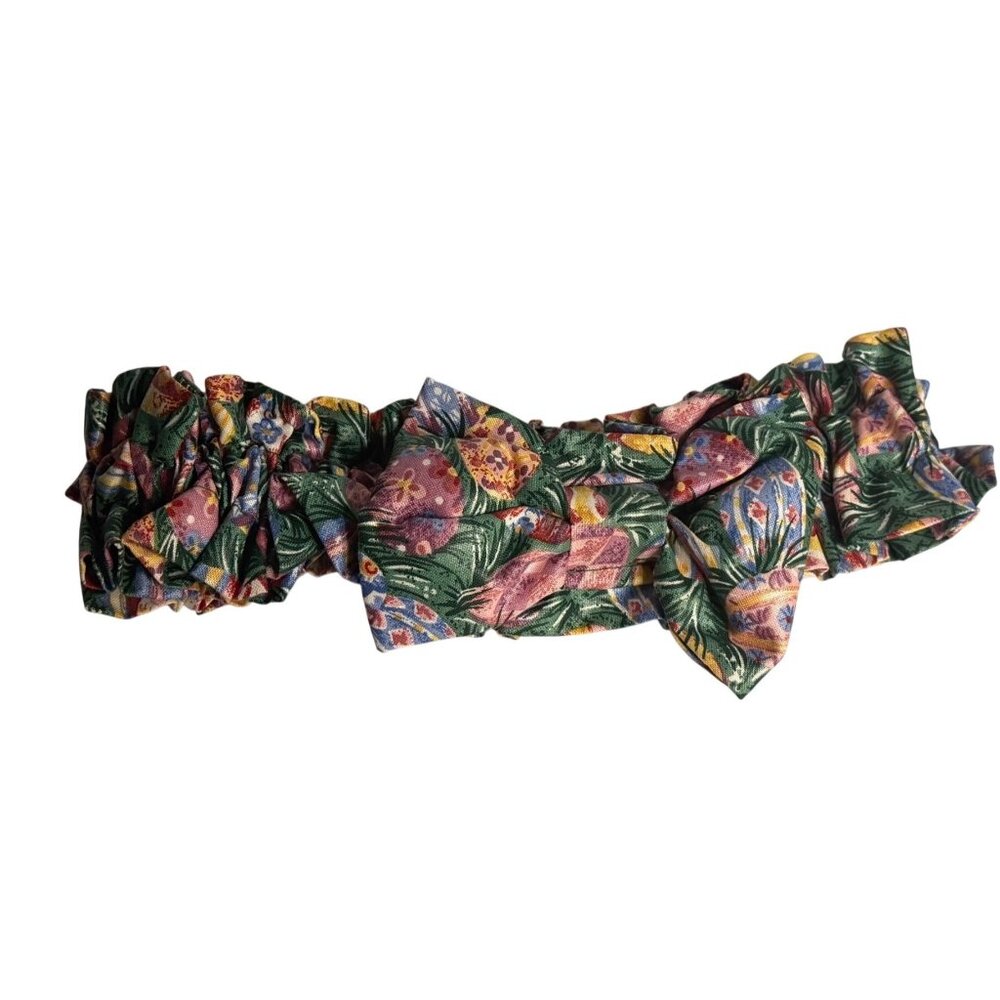 Longaberger Medium Basket Easter Egg Garter with Bow Floral Spring Decor Retired